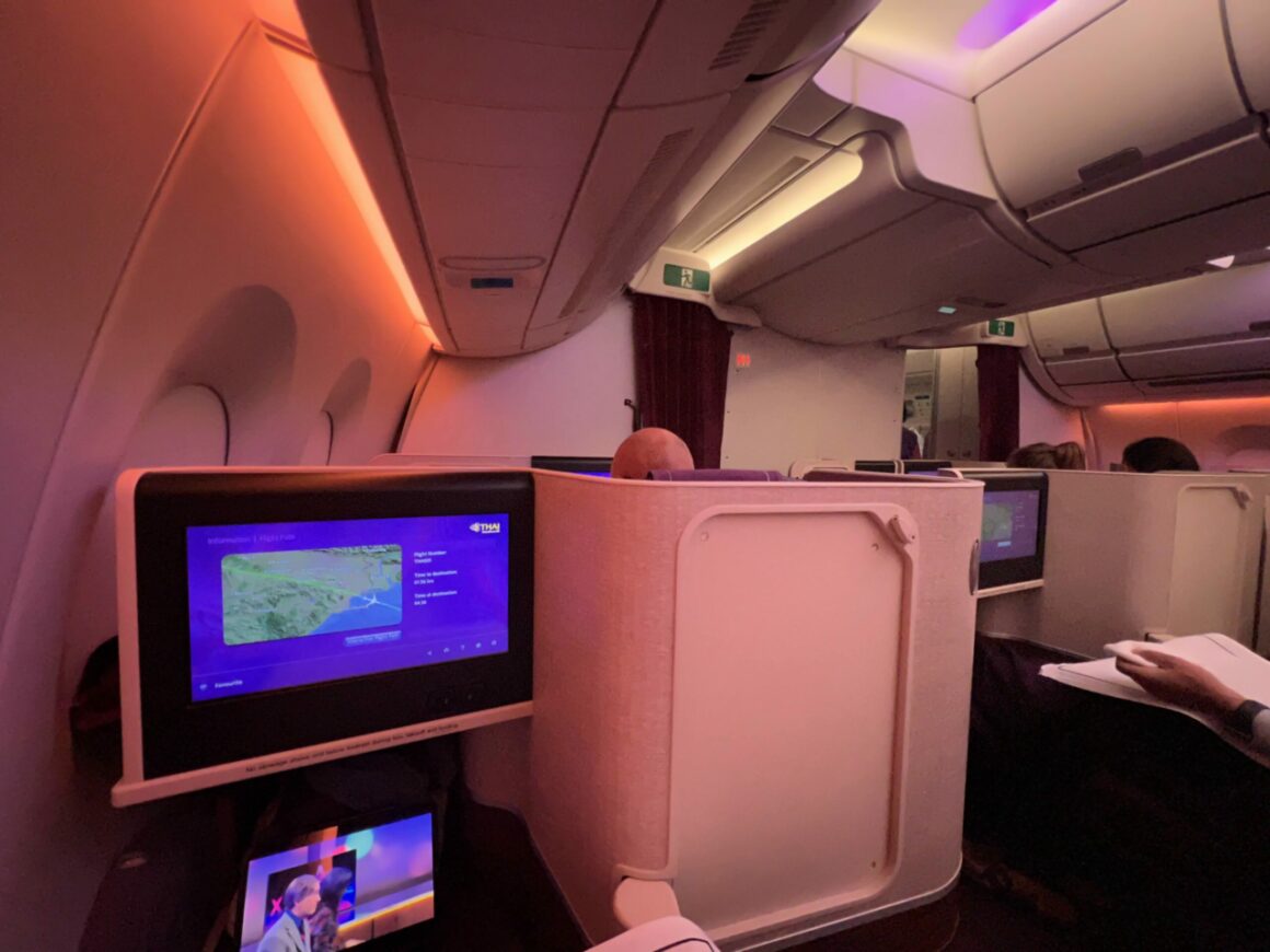 Thai Airways Royal Silk A350 Business Class Screen