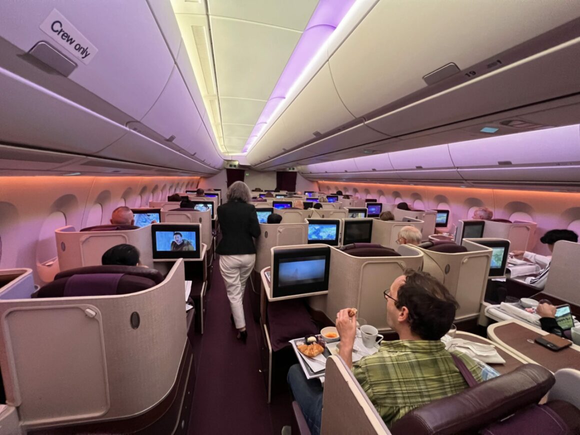 Thai Airways Royal Silk A350 Business Class Cabin 