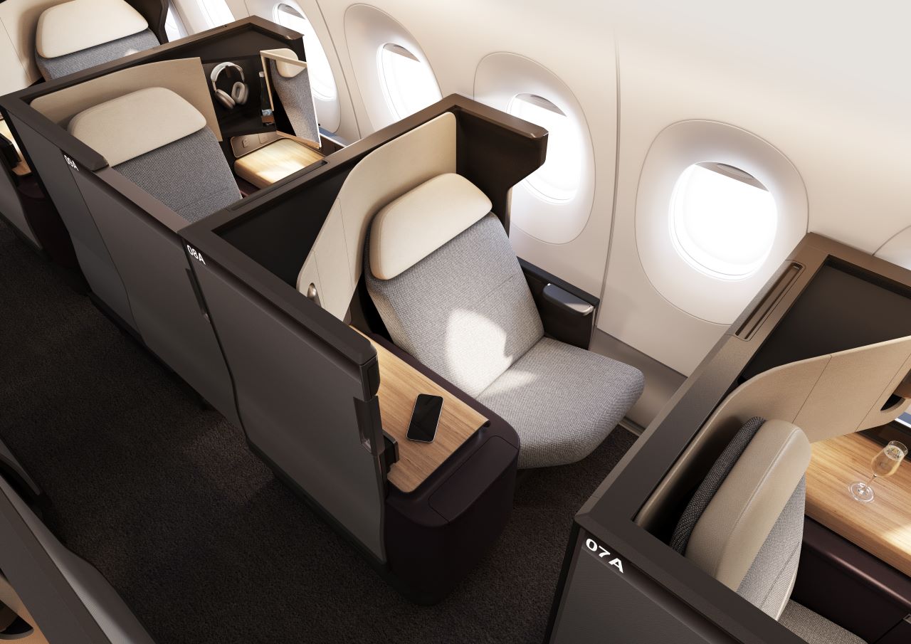 Innovative interior design of Qantas Airways A350
