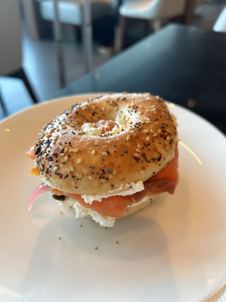 Soho Lounge JFK Salmon Bagel