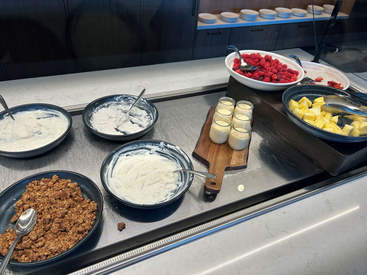 Soho Lounge JFK Yogurt and Fruit Selection