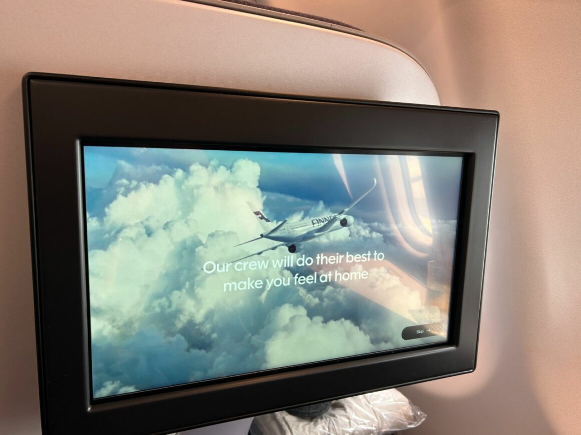 Finnair A330 new business class IFE Screen