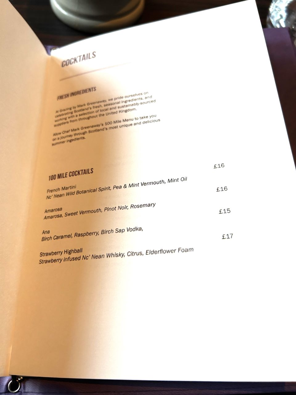 cocktail menu 