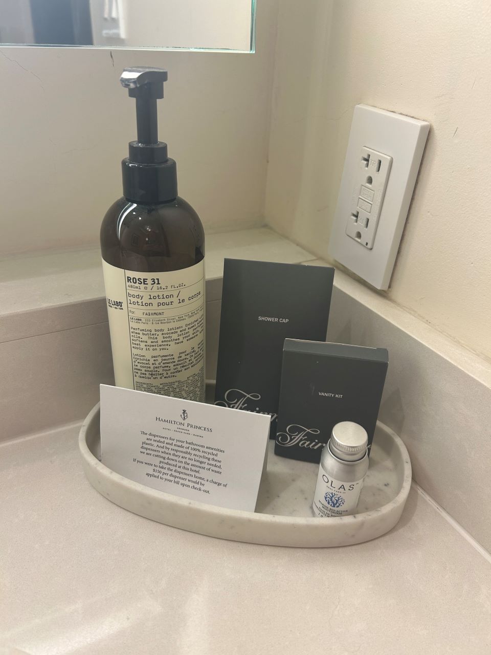 Hamilton Princess Bermuda toiletries