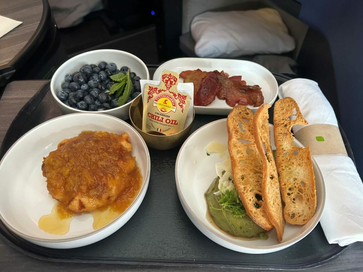 Jet Blue Mint JFK LHR Meal