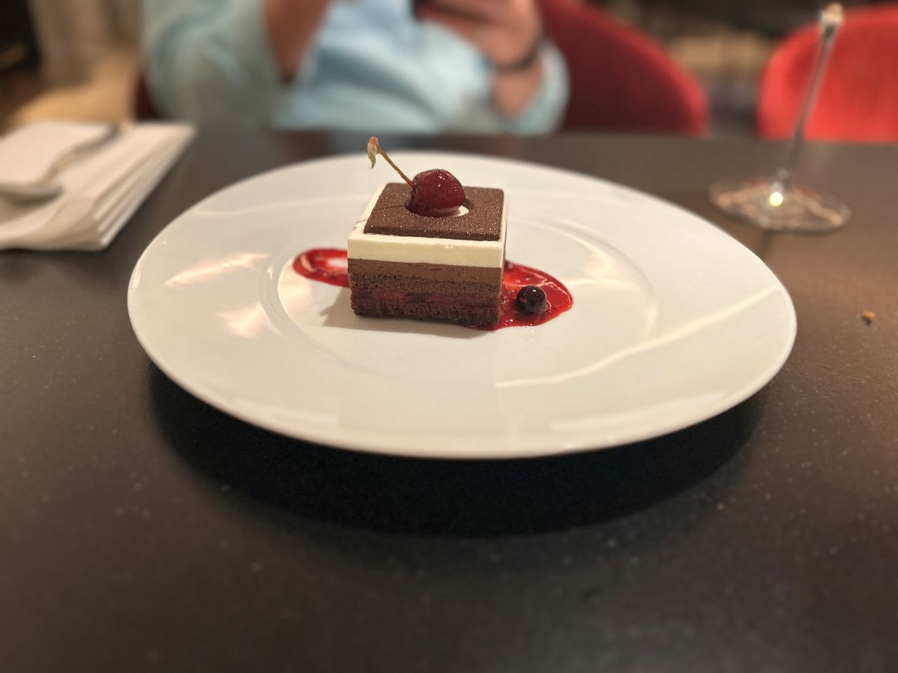 chocolate cake with cherry