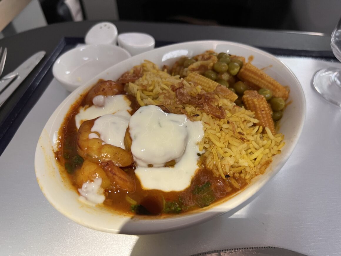 biryani Gulf Air Business Class