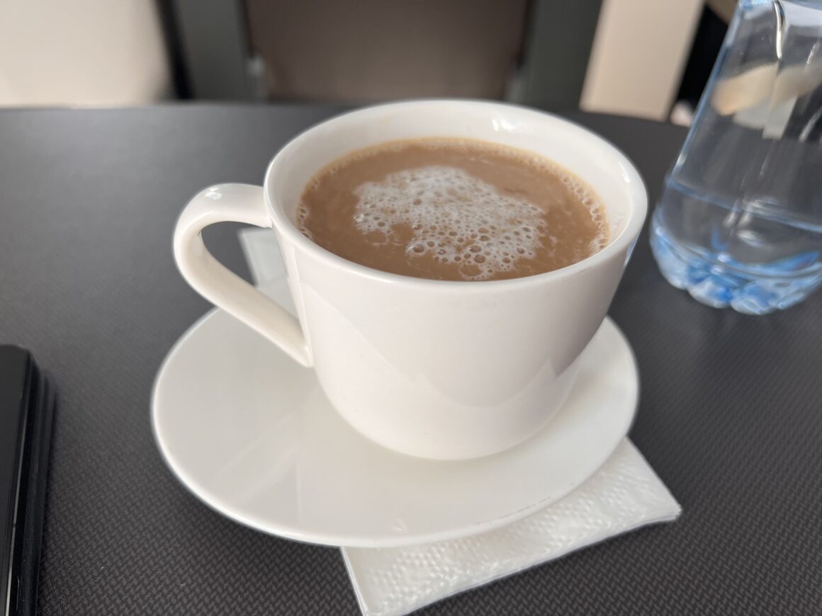 Gulf Air Business Class capuccino