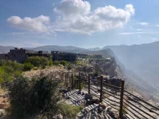 Alila Jabal Akhdar Hotel, Oman - View looking out and down, and back at the resort, from the massage tent