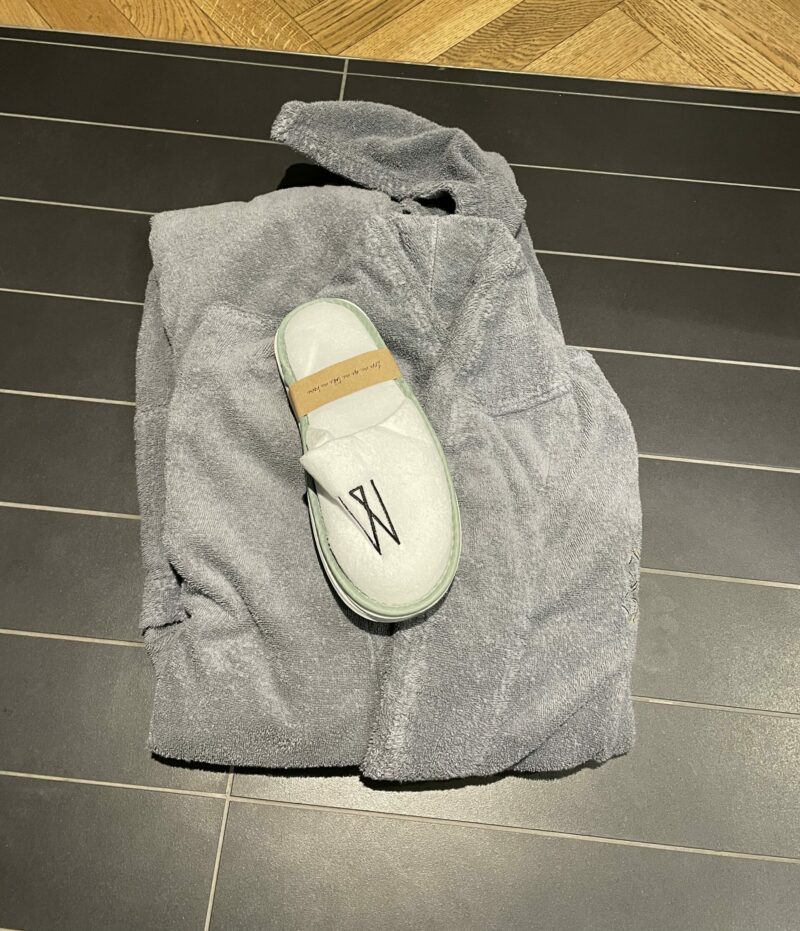 bathrobe and slippers