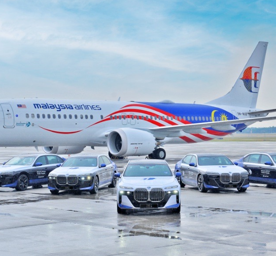 Malaysia Airlines MH chauffeur satellite-terminal-BMW-electric-from MH PR