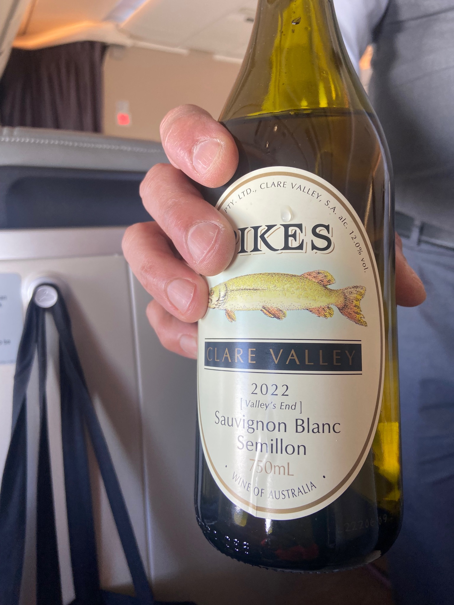 A photo of Malaysia Airlines business class wine