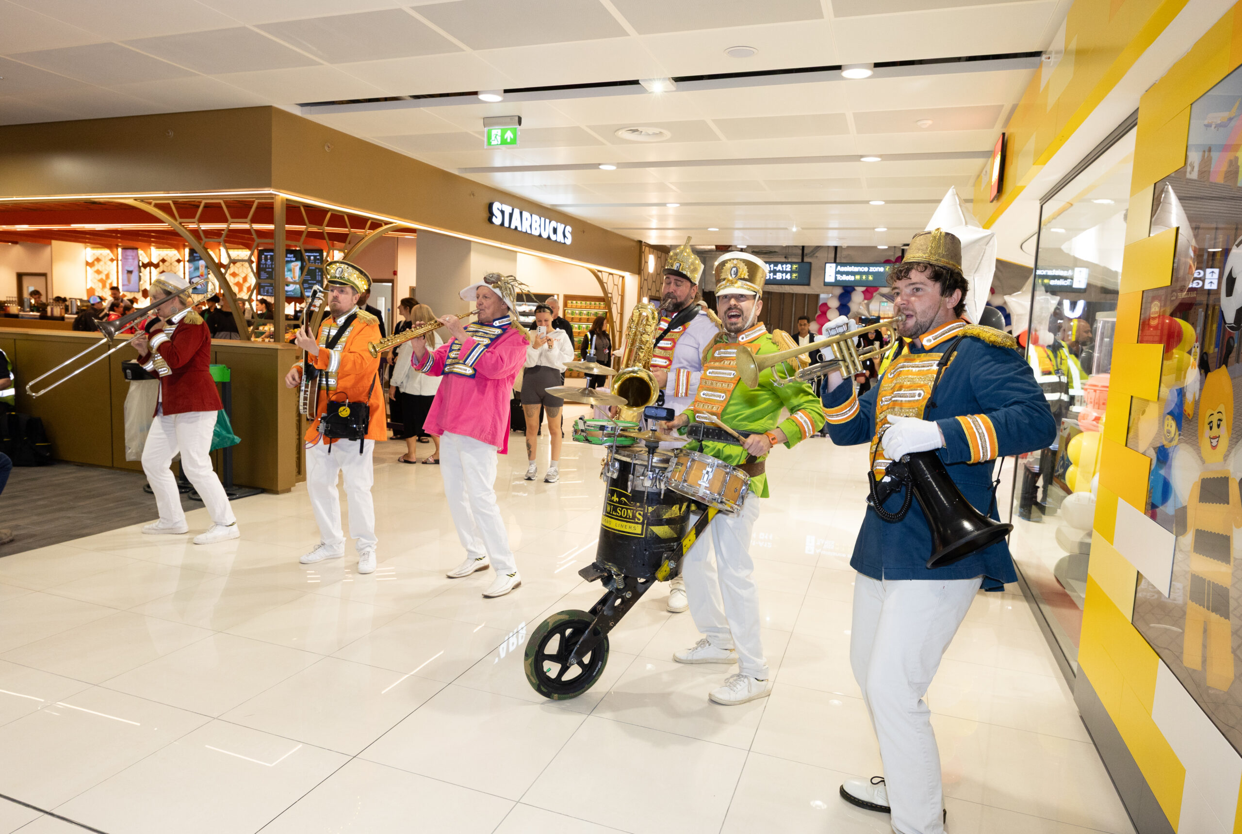 celebrating the opening of the new section of Manchester airport t2